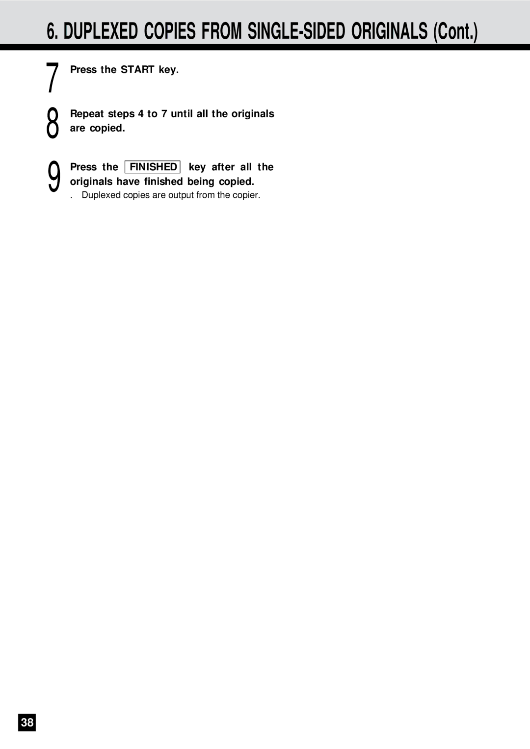 Sharp AR-650 operation manual Duplexed Copies from SINGLE-SIDED Originals 