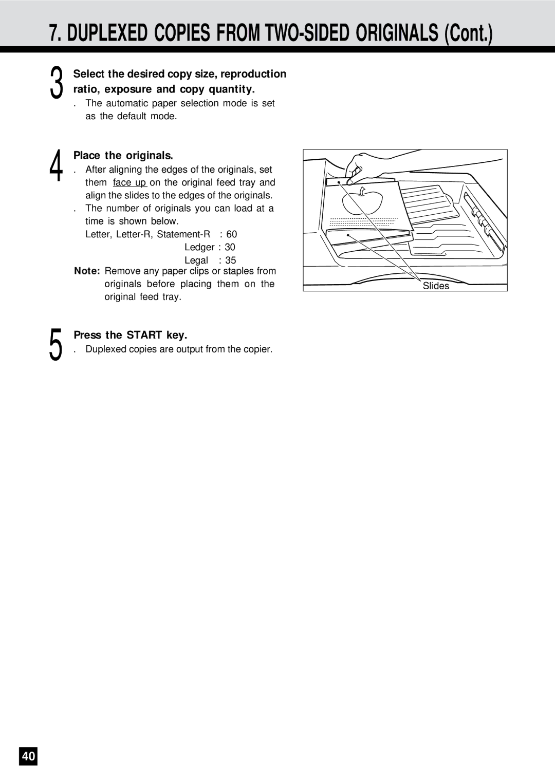 Sharp AR-650 operation manual Duplexed Copies from TWO-SIDED Originals 