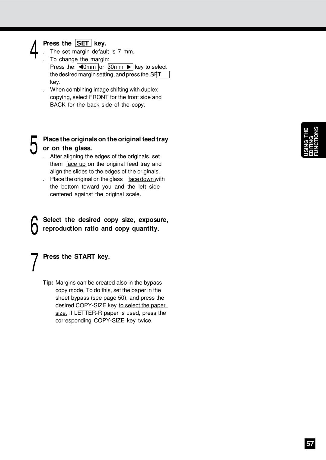 Sharp AR-650 operation manual Set, Or on the glass 