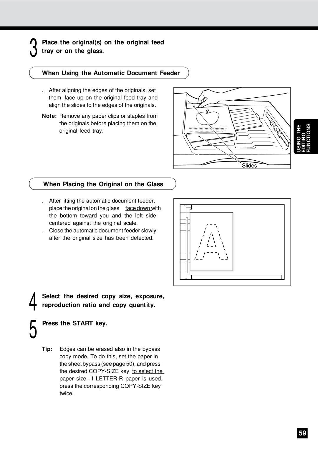 Sharp AR-650 operation manual Usingthe Editing Functions 