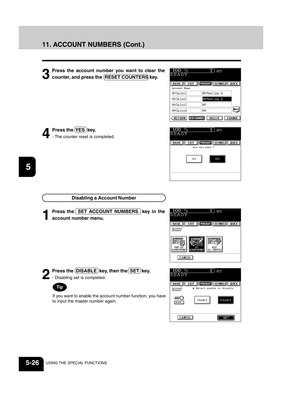 Sharp AR-651, AR-810 operation manual Counter reset is completed 