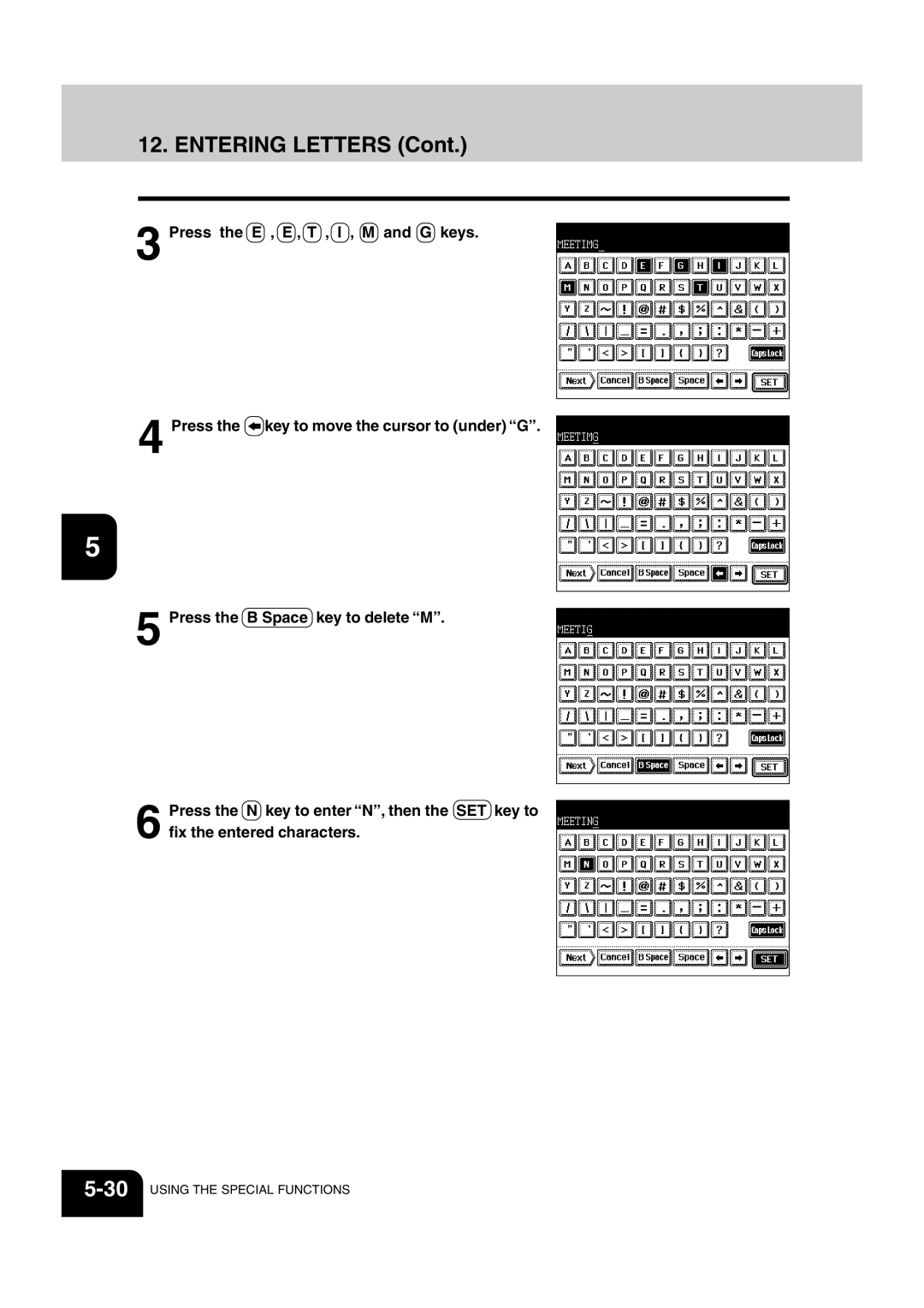 Sharp AR-651, AR-810 operation manual Entering Letters 