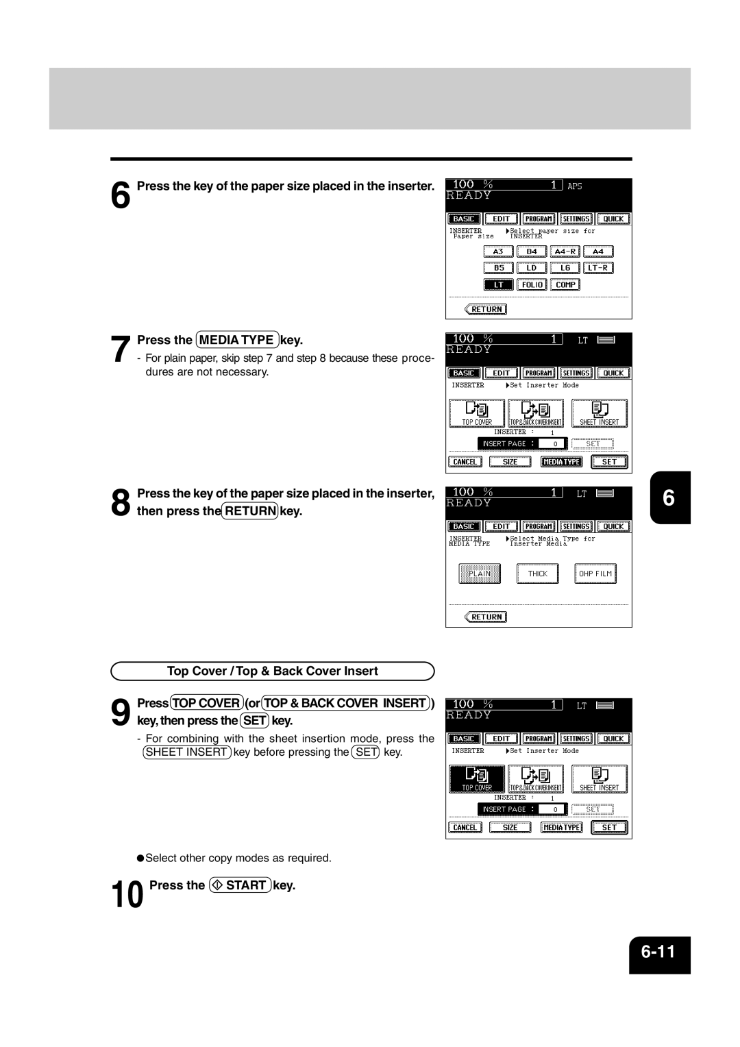 Sharp AR-810, AR-651 operation manual Press the Start key 