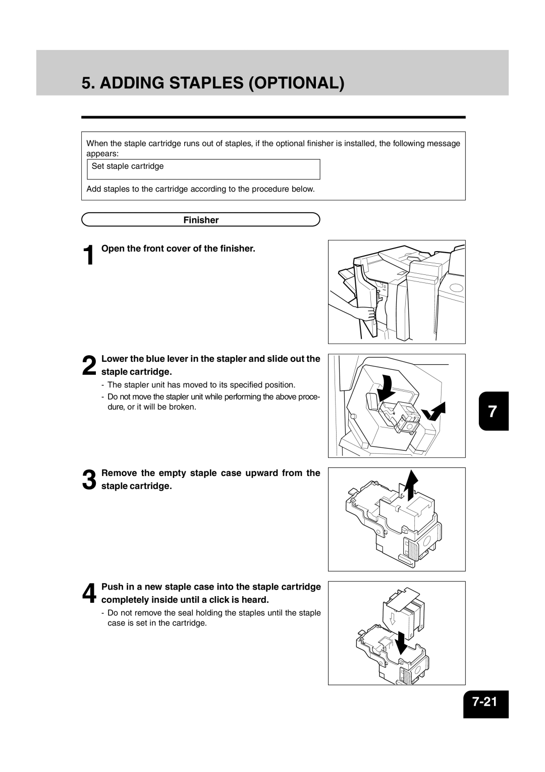 Sharp AR-810, AR-651 operation manual Adding Staples Optional 