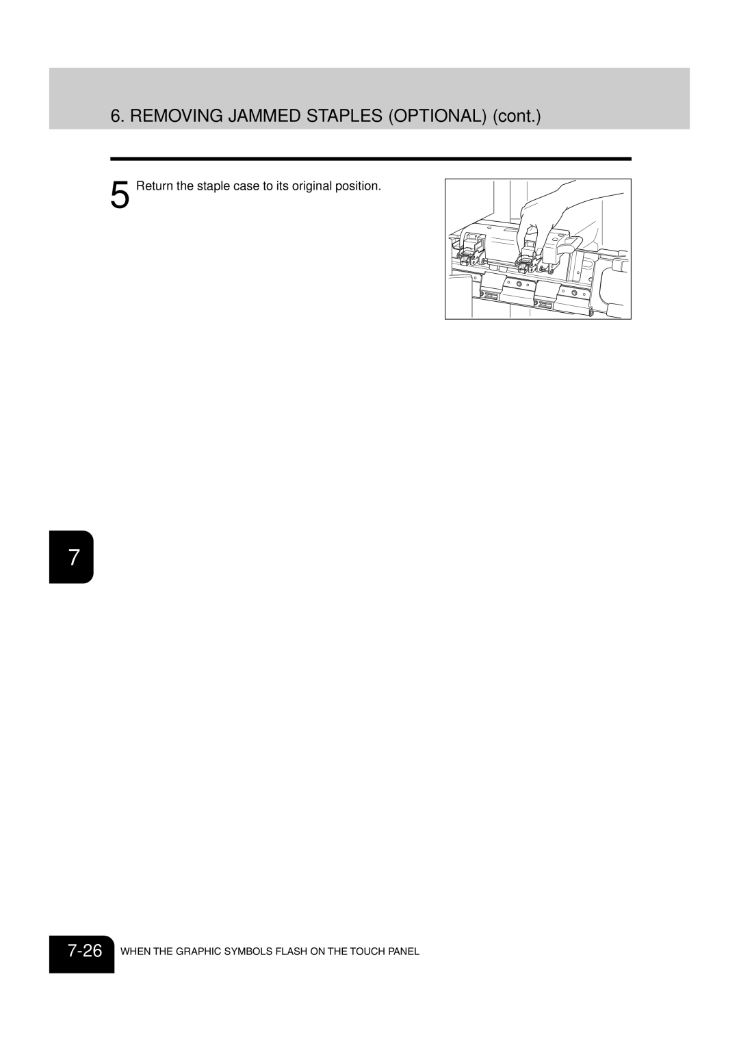 Sharp AR-651, AR-810 operation manual Removing Jammed Staples Optional 