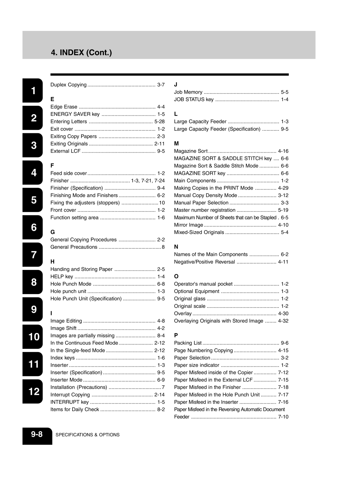 Sharp AR-651, AR-810 operation manual Index, 7-21 