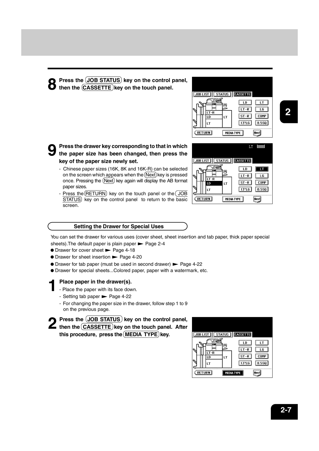 Sharp AR-810, AR-651 operation manual Setting the Drawer for Special Uses 