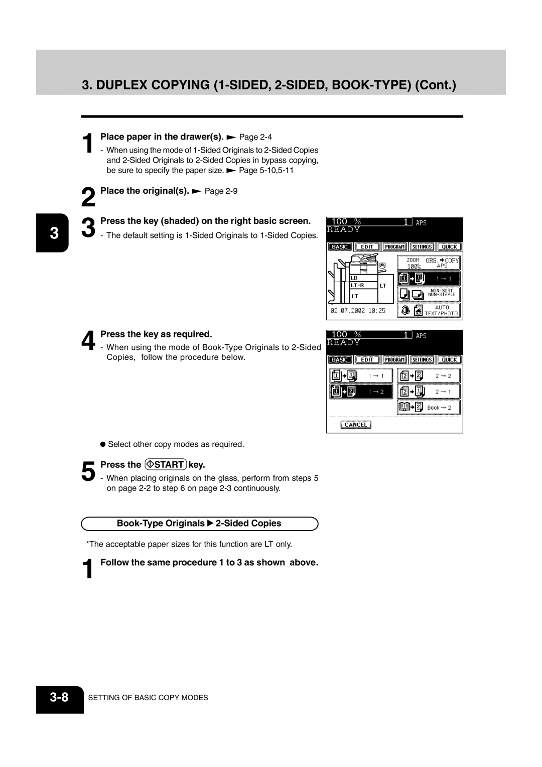 Sharp AR-651, AR-810 operation manual Duplex Copying 1-SIDED, 2-SIDED, BOOK-TYPE, Book-Type Originals 2-Sided Copies 