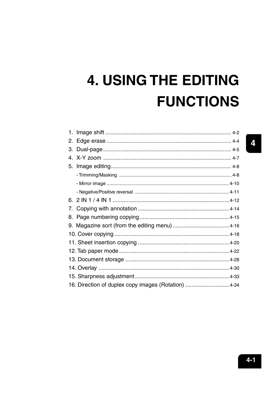 Sharp AR-810, AR-651 operation manual Using the Editing Functions 