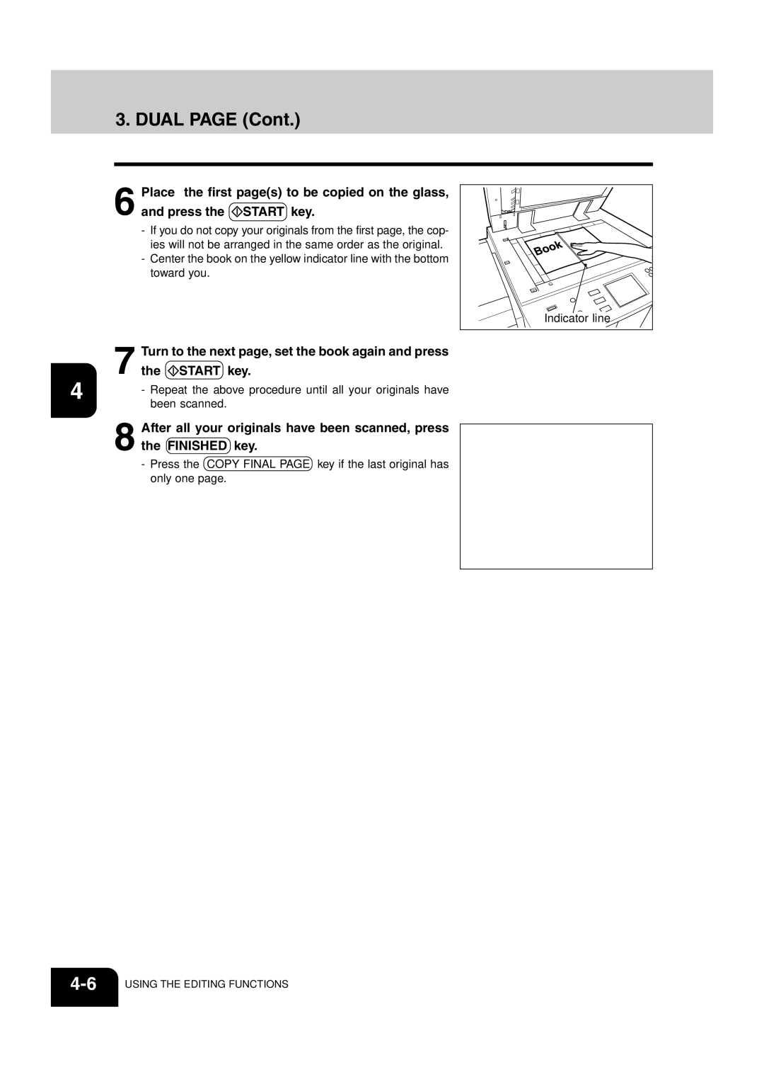 Sharp AR-651, AR-810 operation manual Dual, Start key, Turn to the next page, set the book again and press 