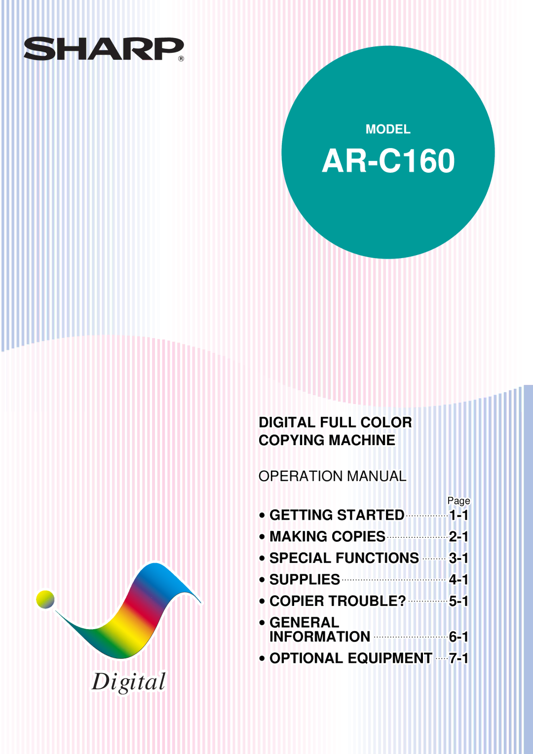 Sharp AR-C160 operation manual 