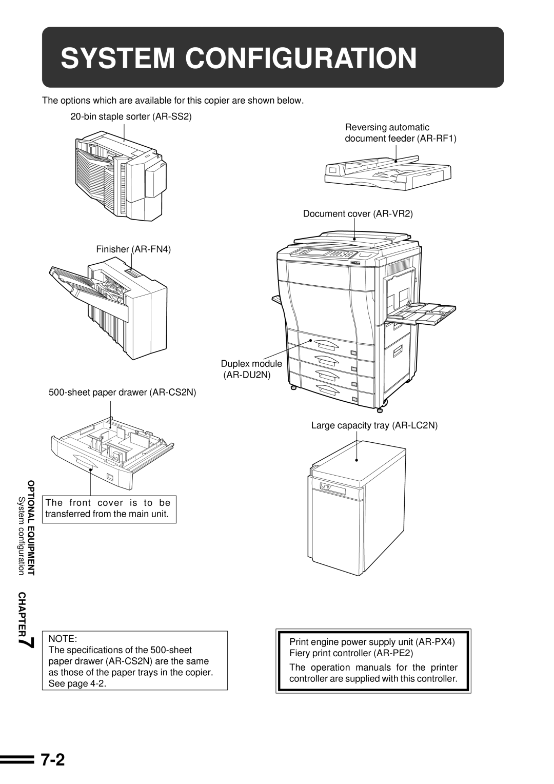 Sharp AR-C160 operation manual System Configuration 