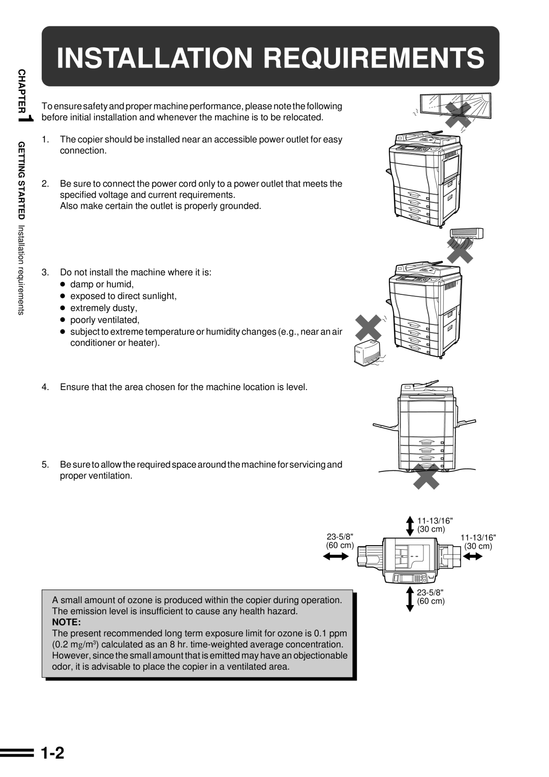 Sharp AR-C160 operation manual Installation Requirements 