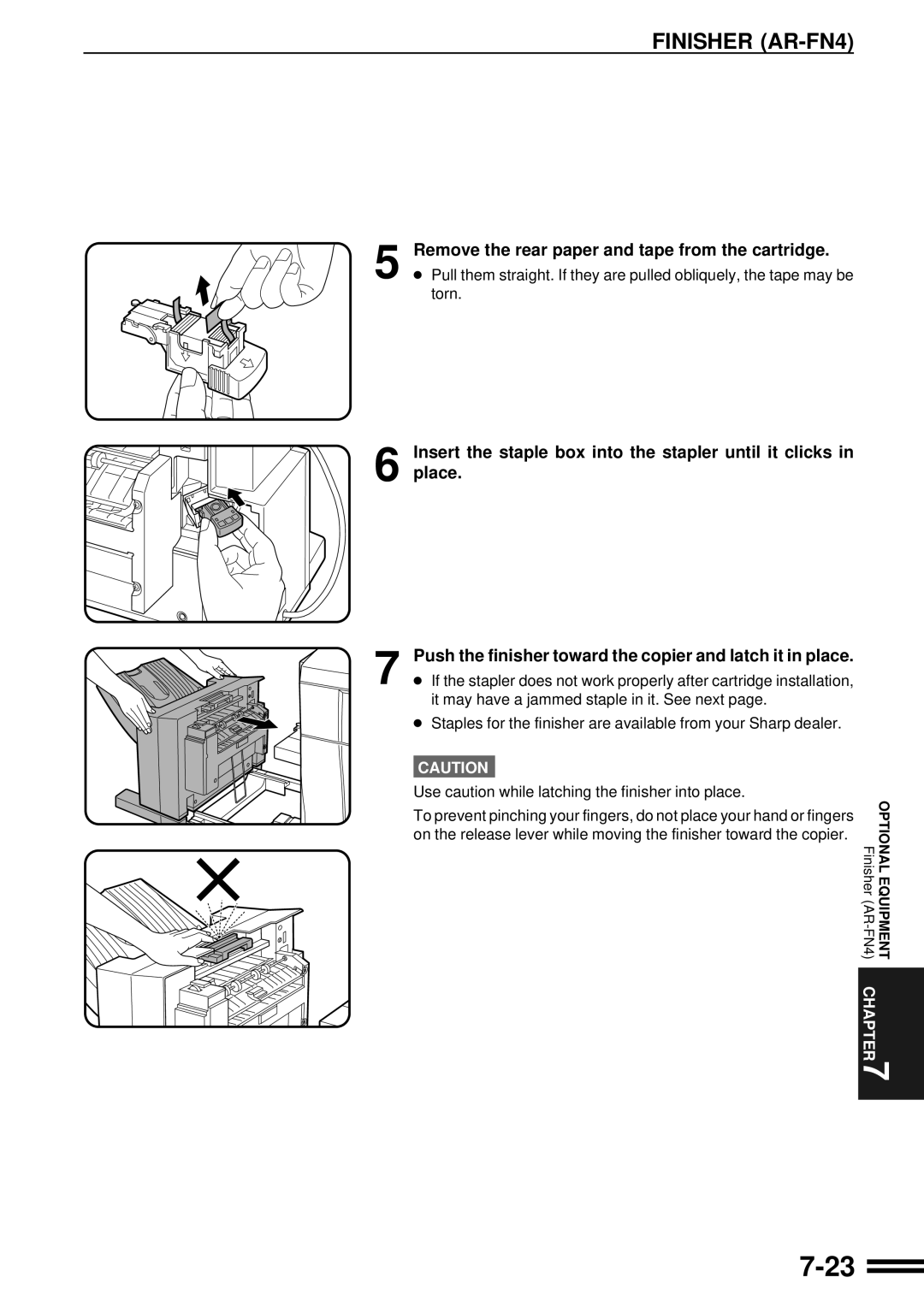 Sharp AR-C160 operation manual FinisherAR-FN4 