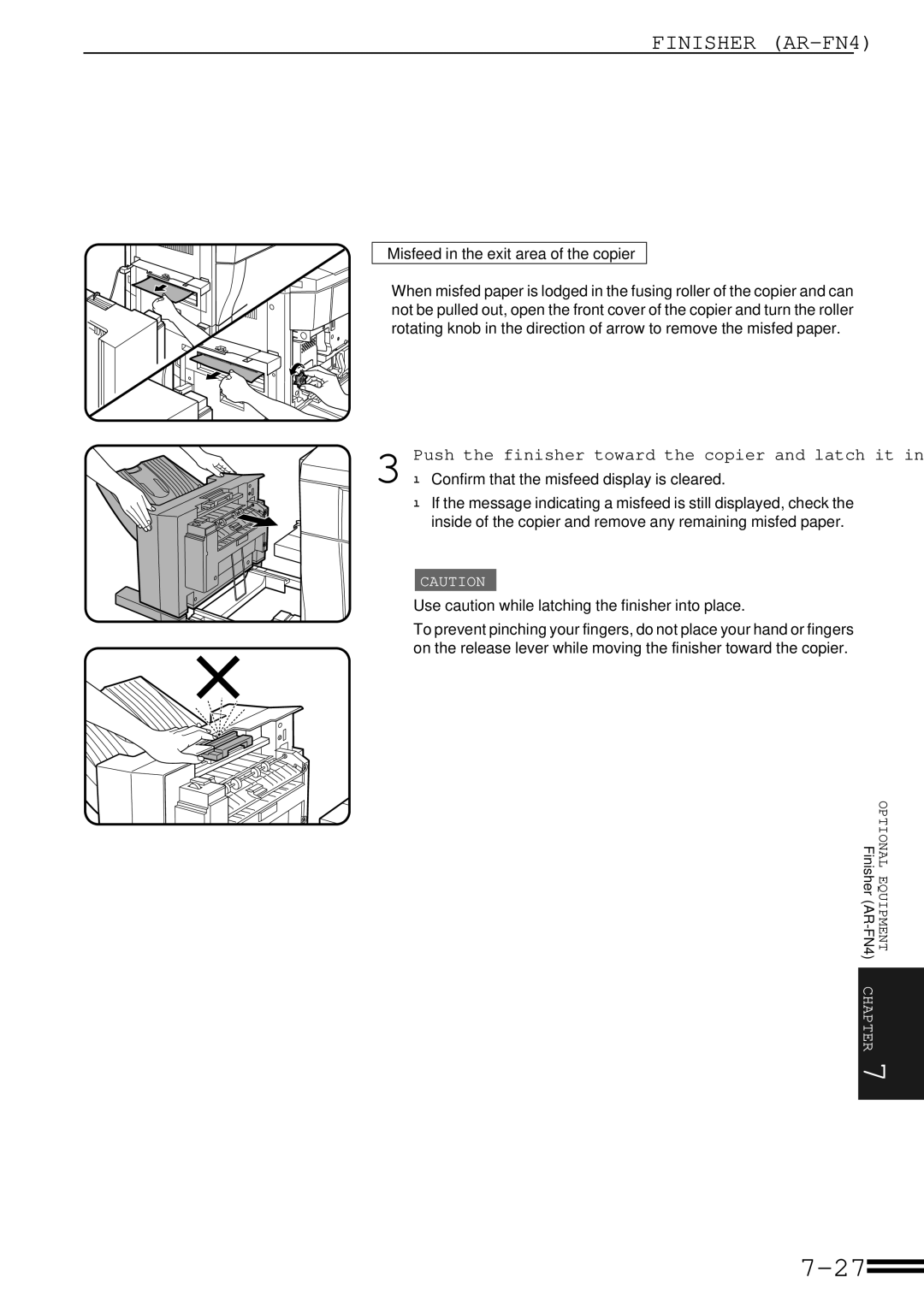 Sharp AR-C160 operation manual Finisher AR-FN4 