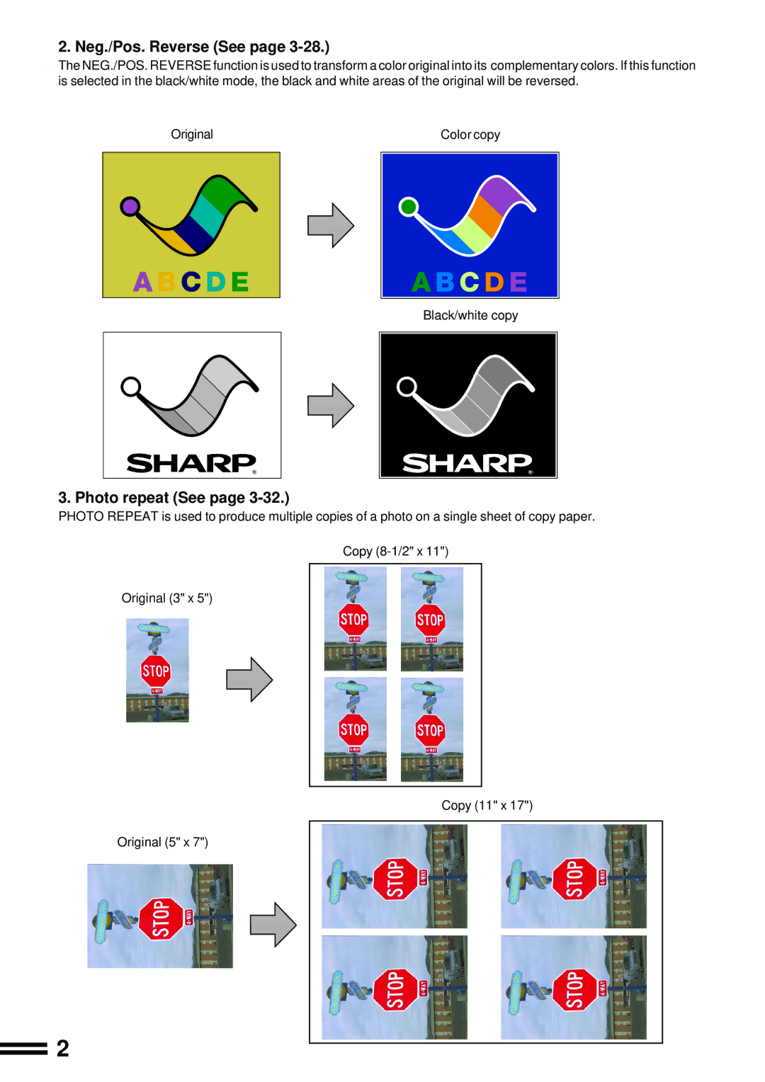 Sharp AR-C160 operation manual Neg./Pos. Reverse See 