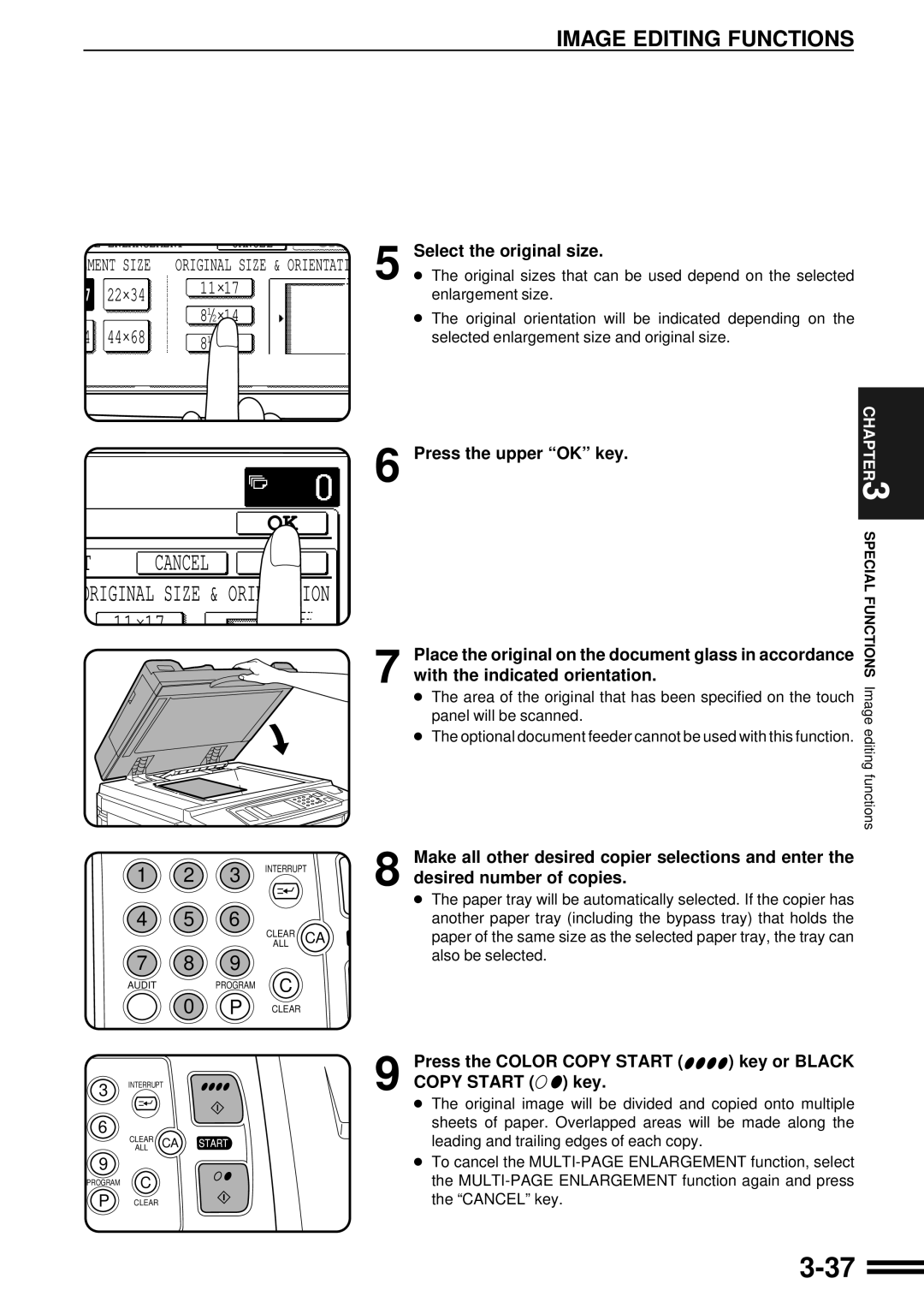 Sharp AR-C160 operation manual Cancel OK Original Size & Orientation, Select the original size 