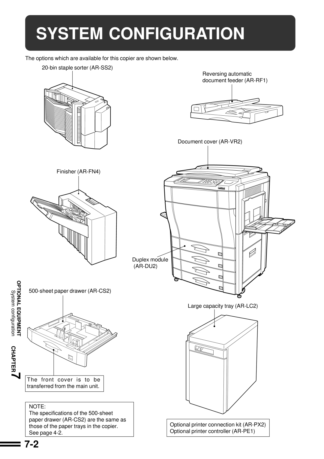 Sharp AR-C250 operation manual System Configuration 