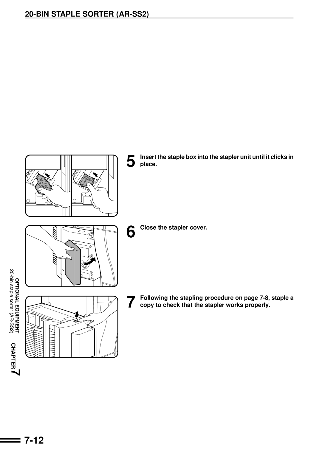 Sharp AR-C250 operation manual BIN Staple Sorter AR-SS2 