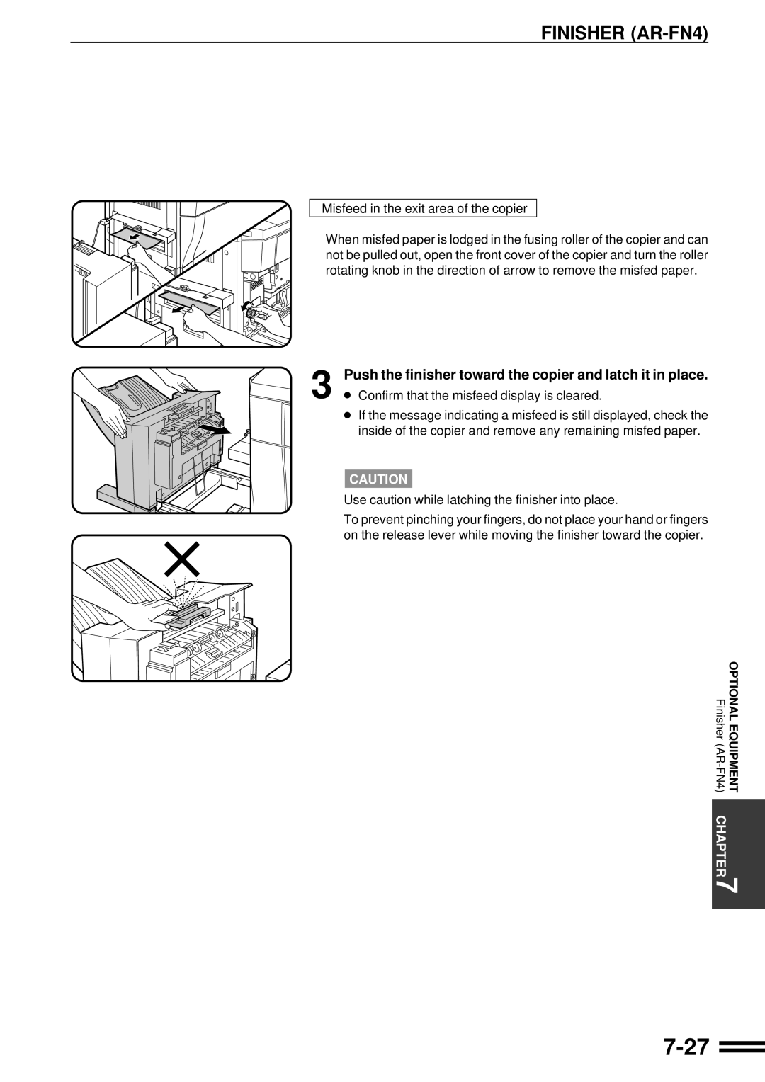 Sharp AR-C250 operation manual Finisher AR-FN4 