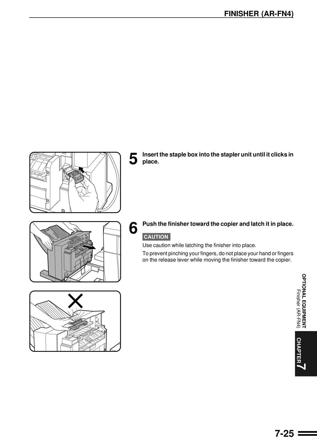 Sharp AR-C250 operation manual Finisher AR-FN4 