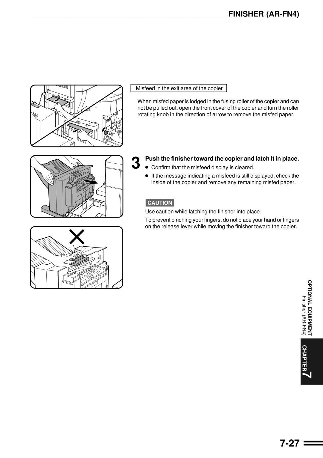 Sharp AR-C250 operation manual Finisher AR-FN4 