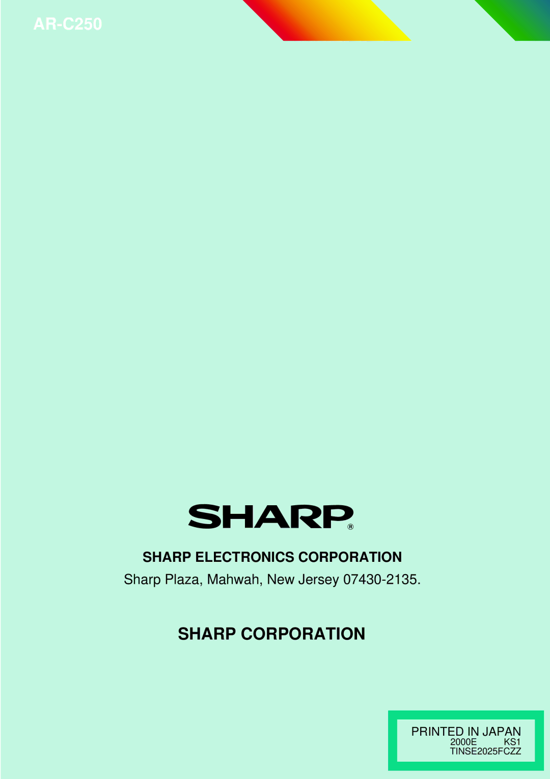 Sharp AR-C250 operation manual Sharp Corporation 