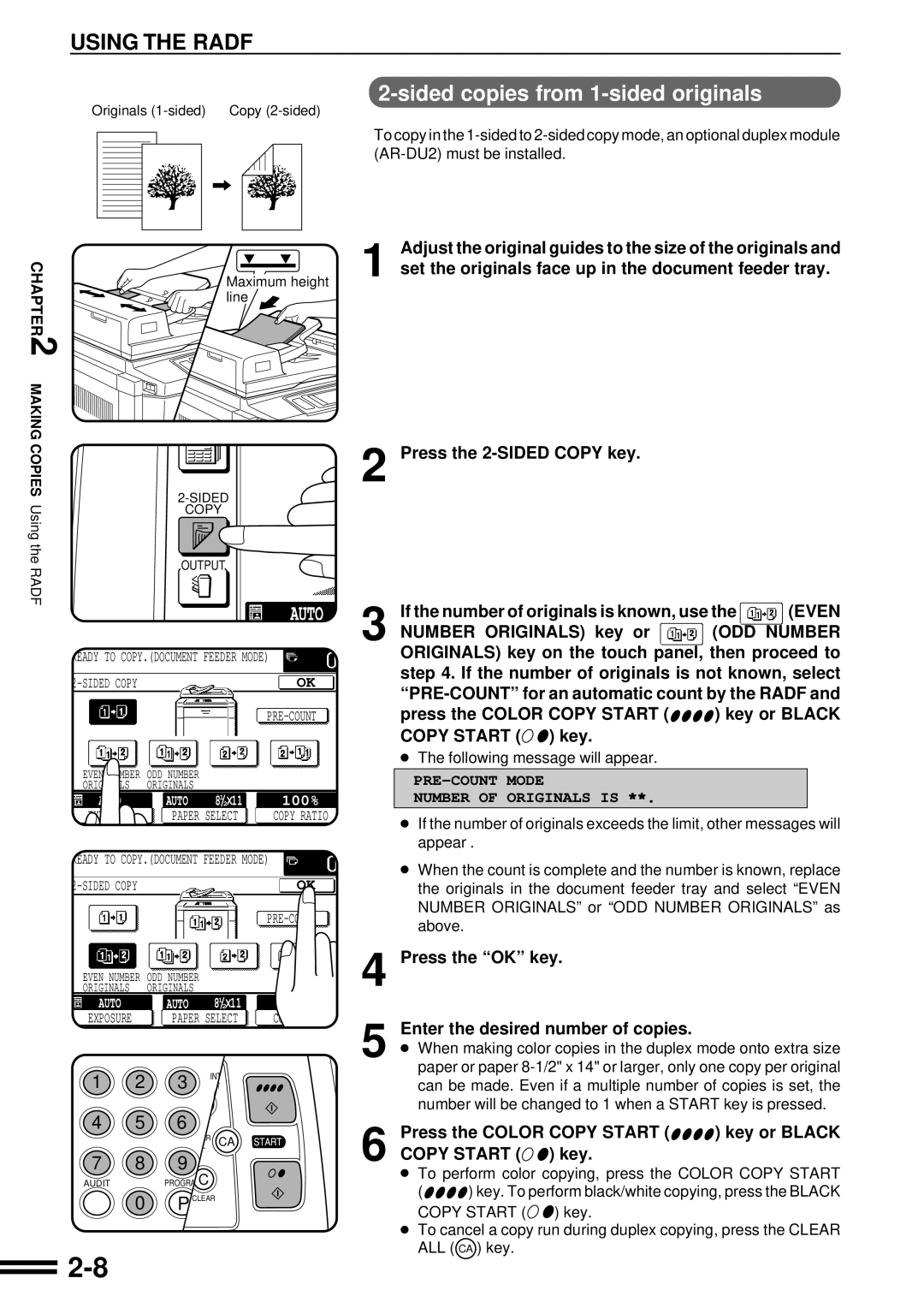 Sharp AR-C250 operation manual Auto 