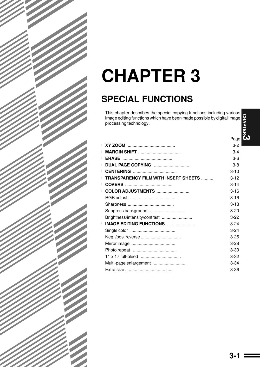 Sharp AR-C250 operation manual Special Functions 