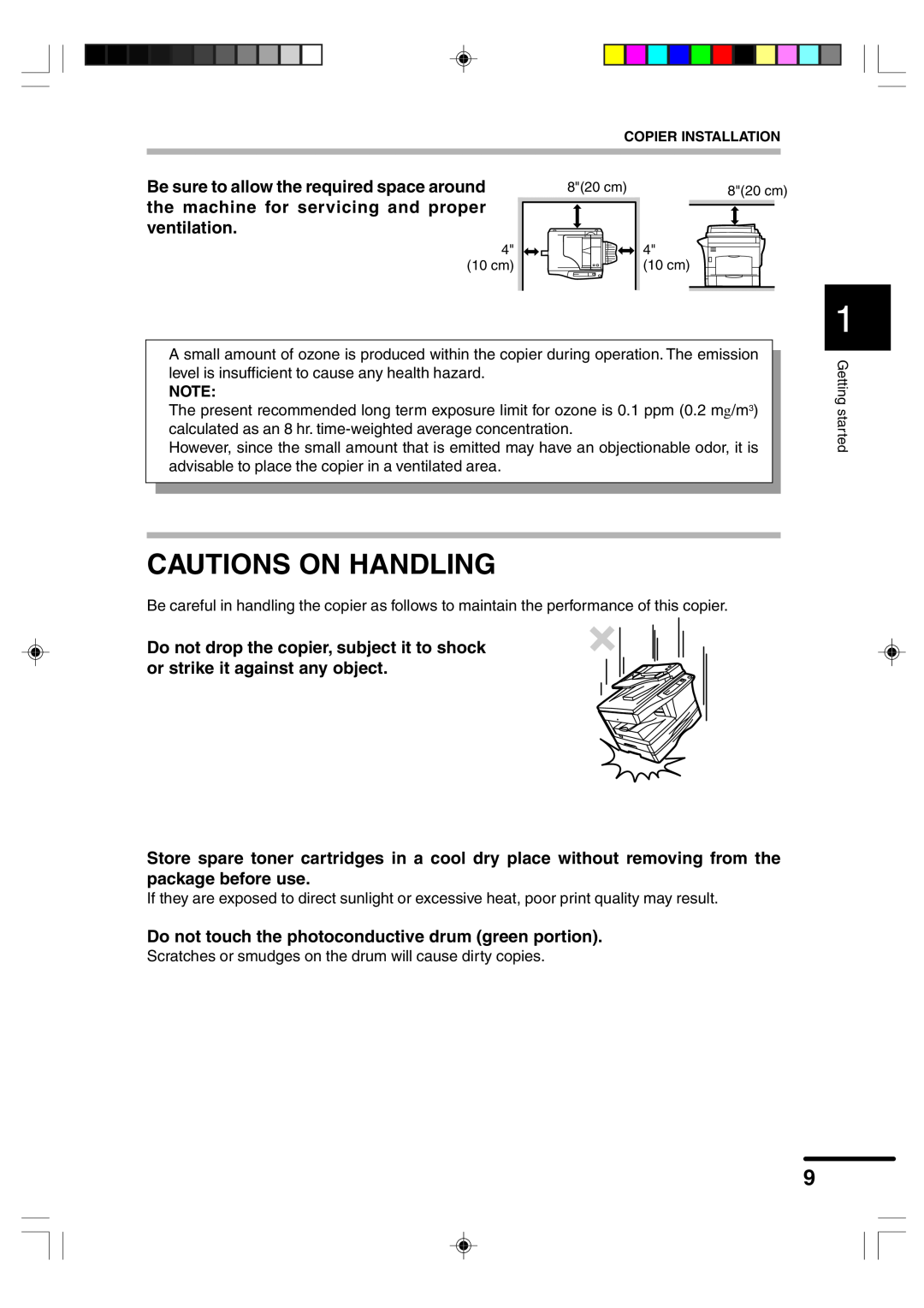 Sharp AR-F152 operation manual Cautions On Handling 