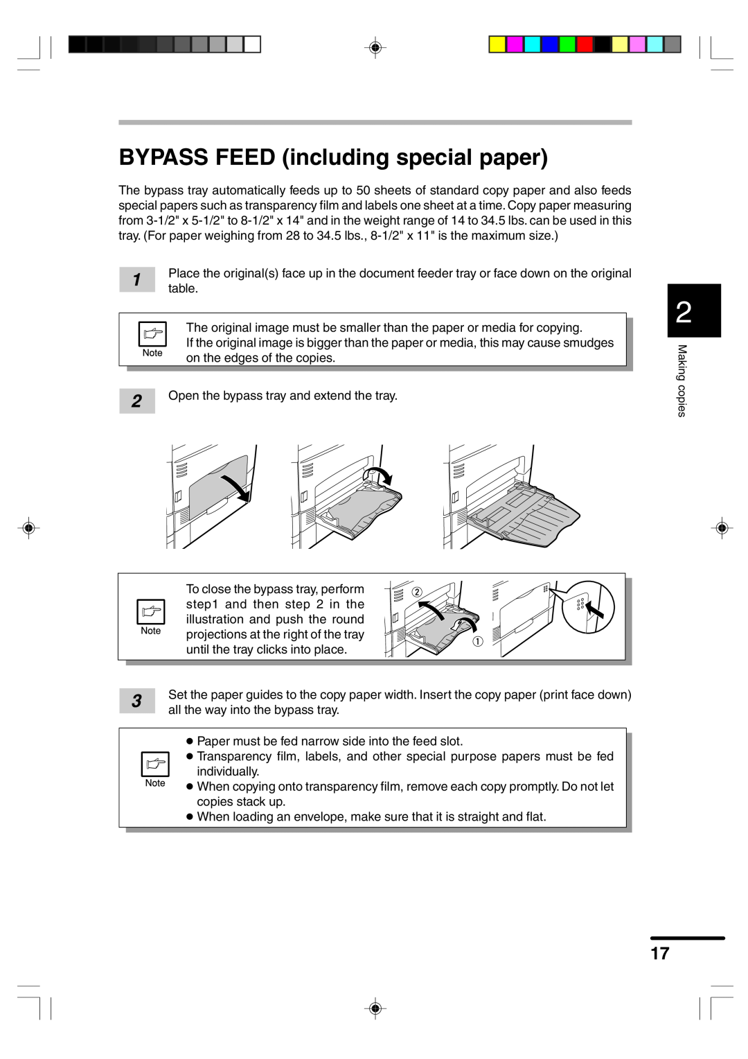 Sharp AR-F152 operation manual BYPASS FEED including special paper 