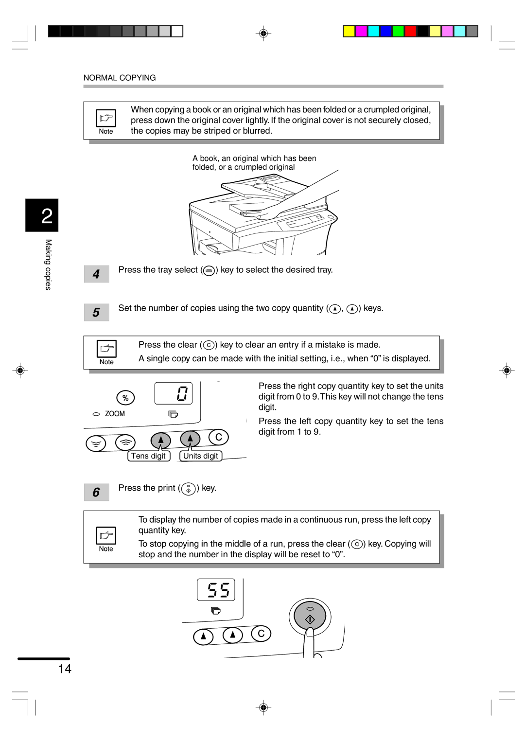 Sharp AR-F152 operation manual Tens digit 