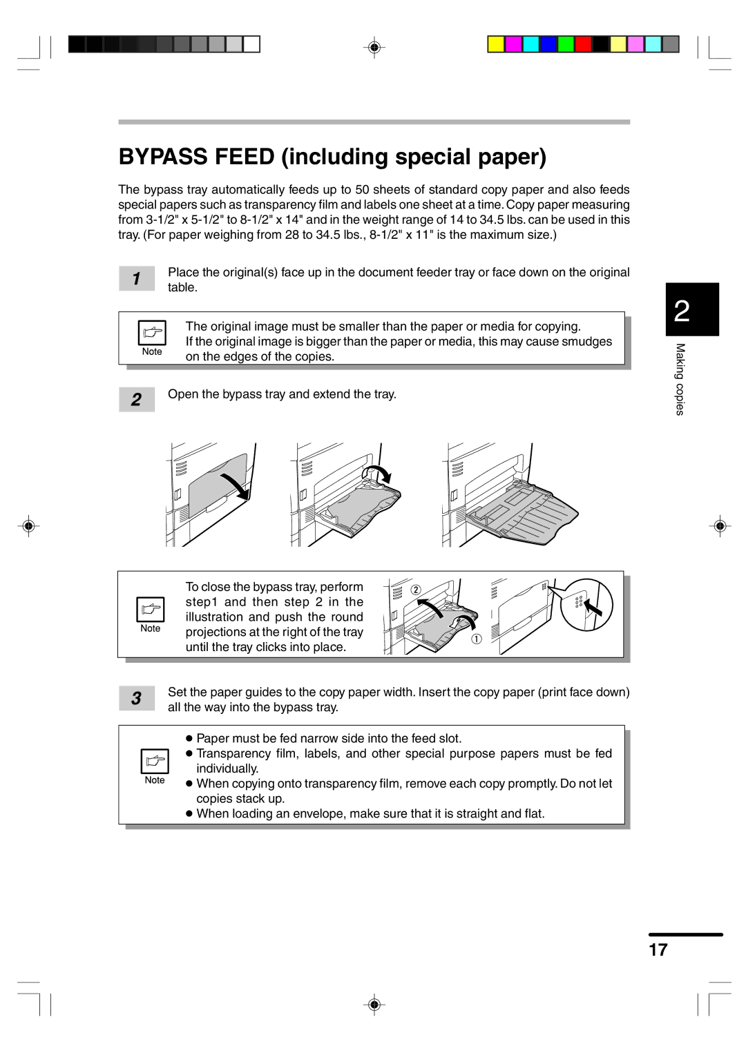 Sharp AR-F152 operation manual Bypass Feed including special paper 