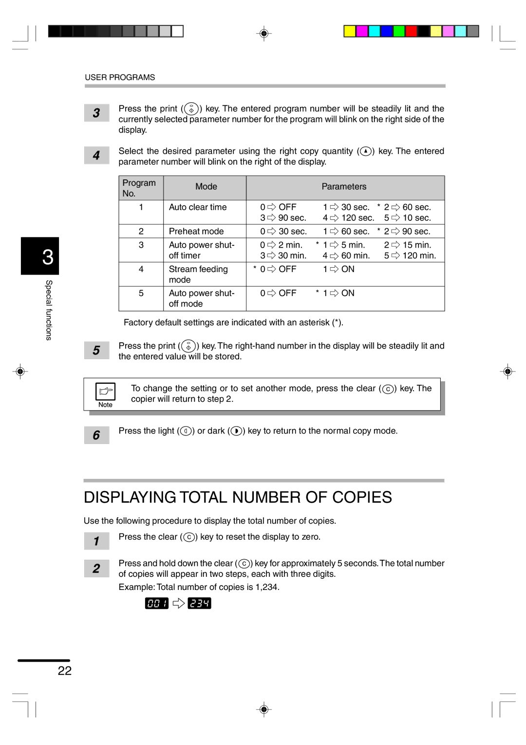 Sharp AR-F152 operation manual Displaying Total Number of Copies, Off 