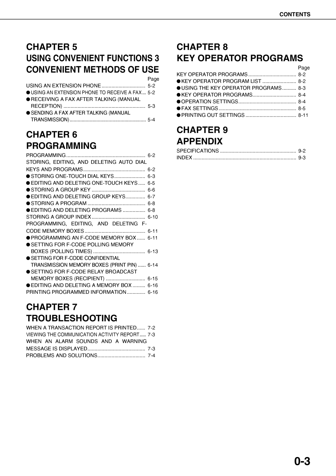 Sharp AR-FX12 operation manual Chapter Appendix 