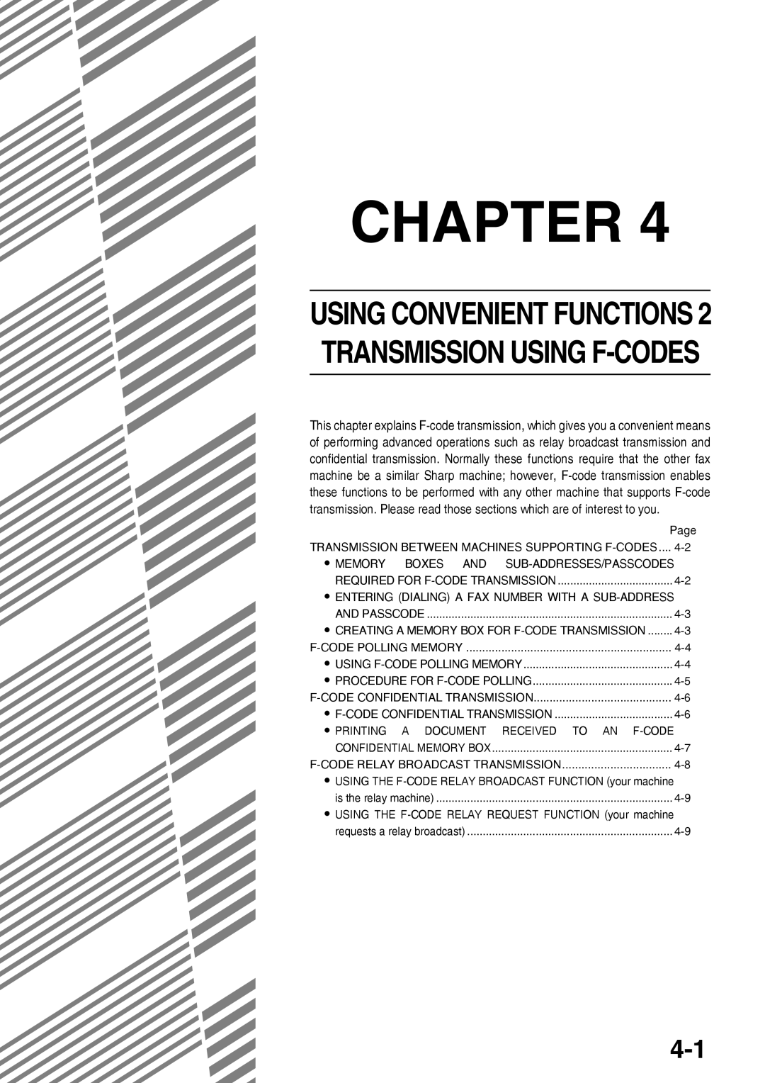 Sharp AR-FX12 operation manual Using Convenient Functions 2 Transmission Using F-CODES 