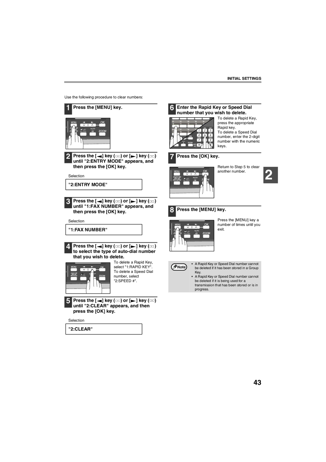 Sharp AR-FX13 appendix 2CLEAR, Use the following procedure to clear numbers, Return to to clear Another number 