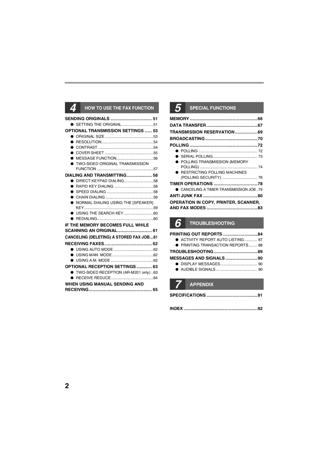 Sharp AR-FX13 appendix HOW to USE the FAX Function, TWO-SIDED Reception AR-M201 only 