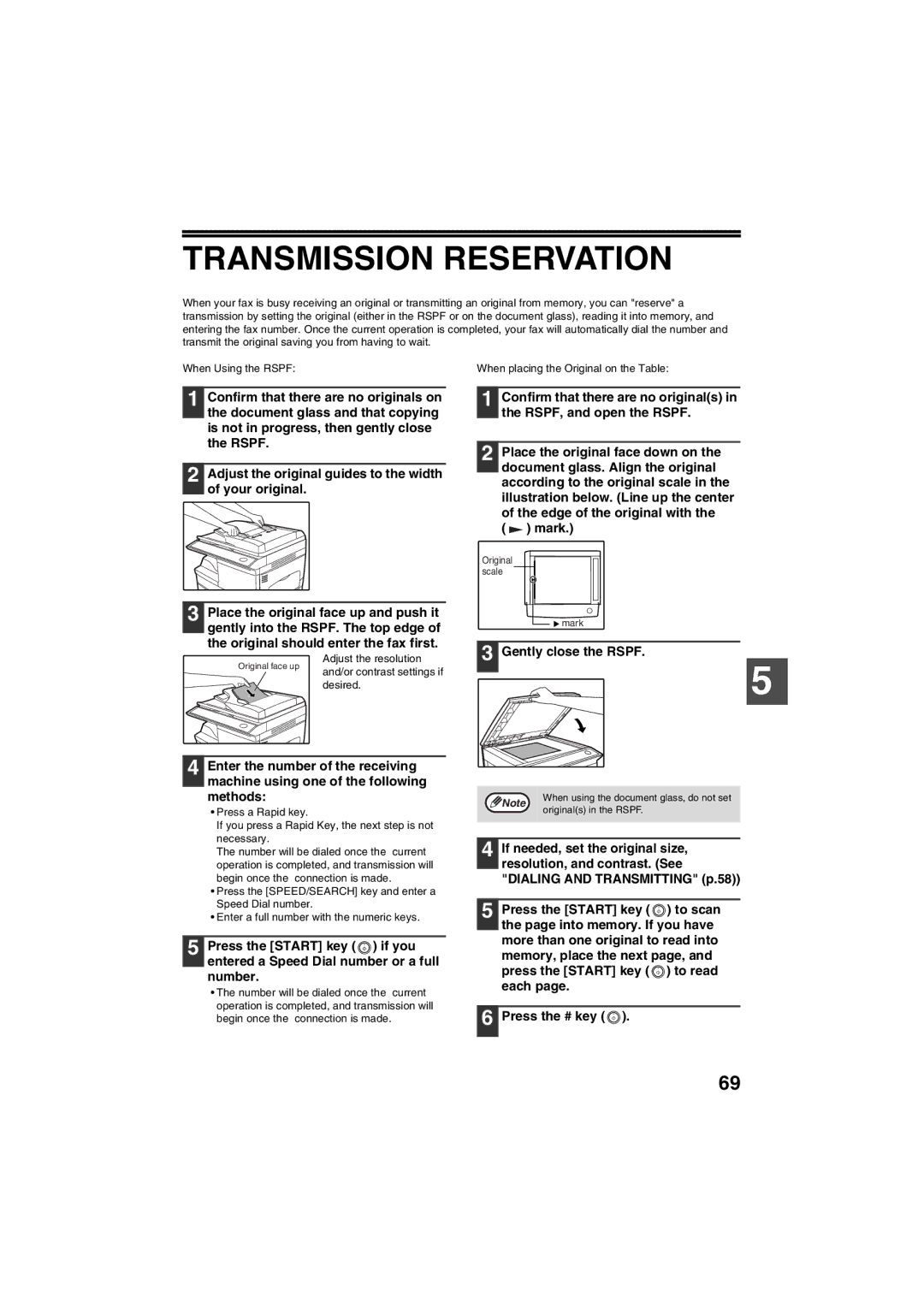 Sharp AR-FX13 appendix Transmission Reservation, Adjust the resolution and/or contrast settings if desired 