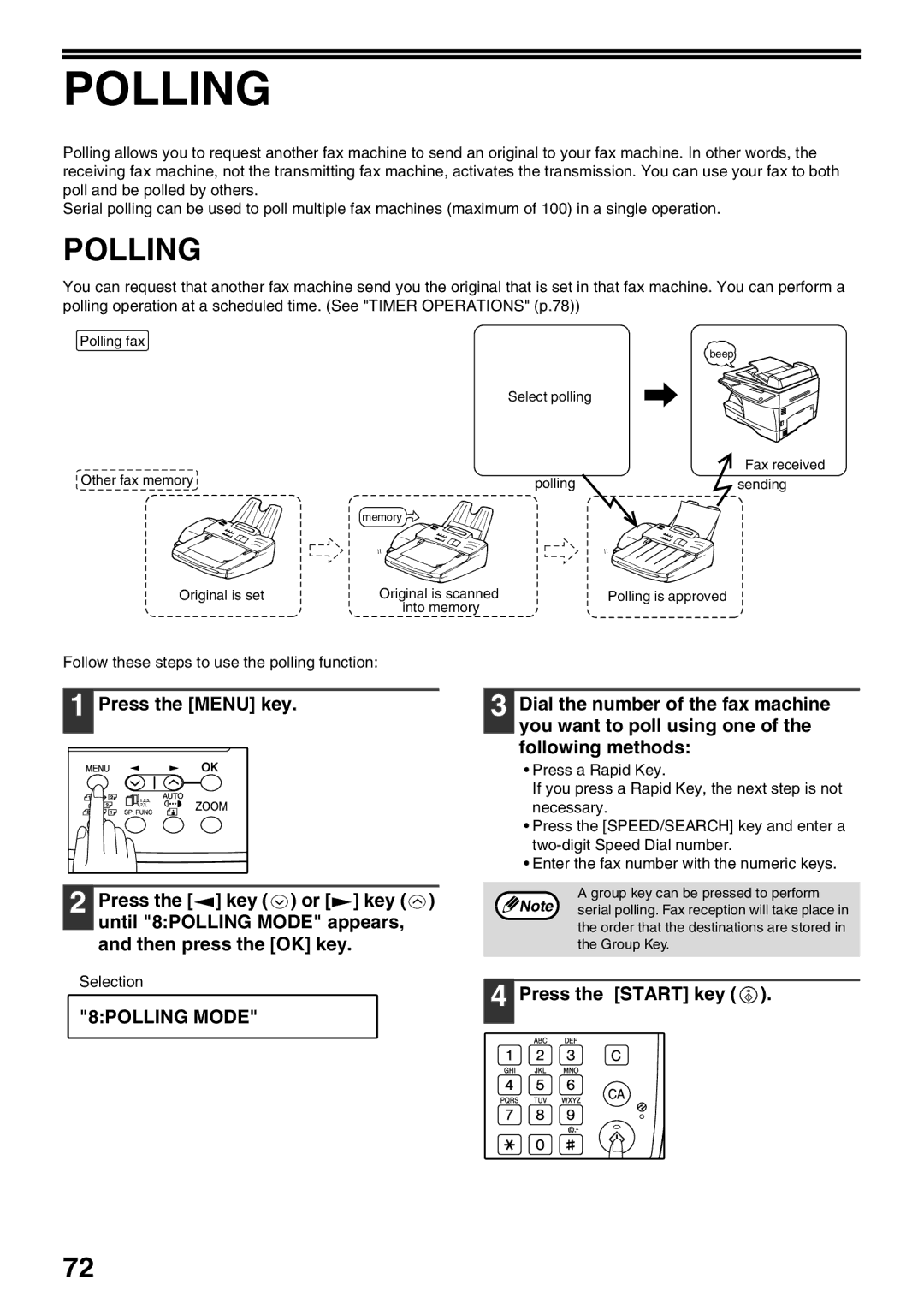 Sharp AR-FX9 manual Polling, 8POLLING Mode 