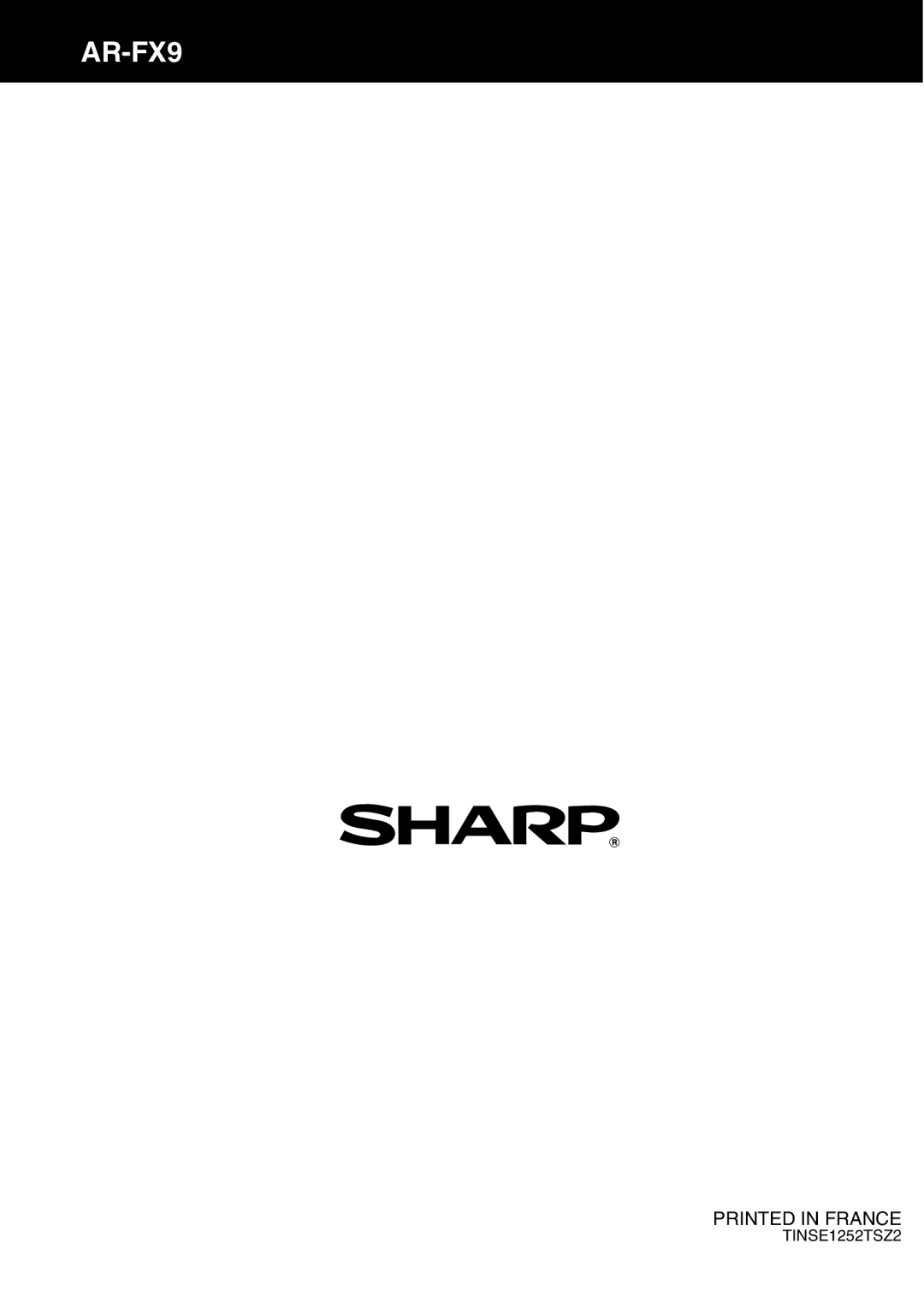 Sharp AR-FX9 manual 