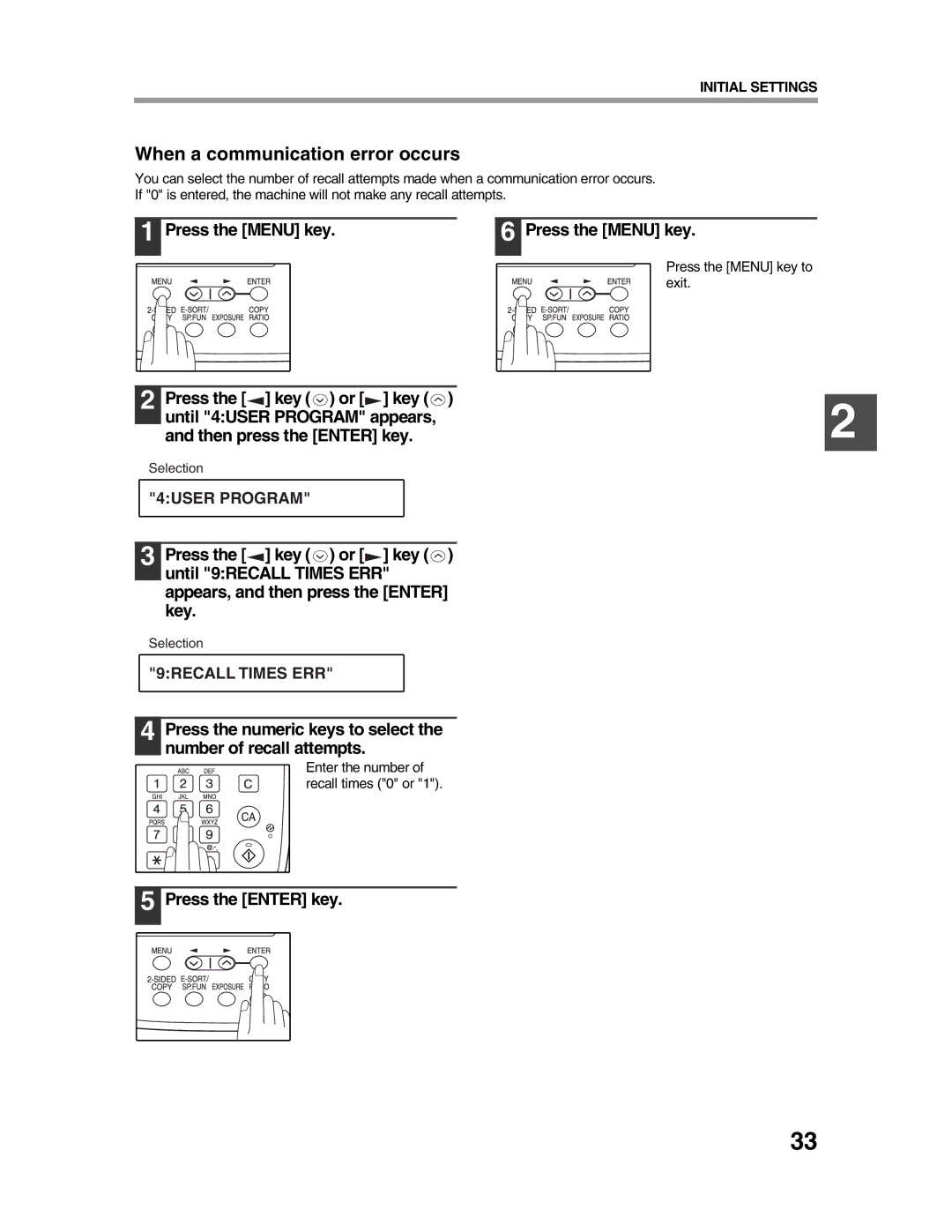 Sharp AR-FX9 appendix When a communication error occurs 