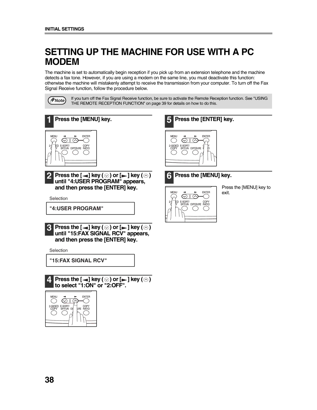 Sharp AR-FX9 appendix Setting UP the Machine for USE with a PC Modem 