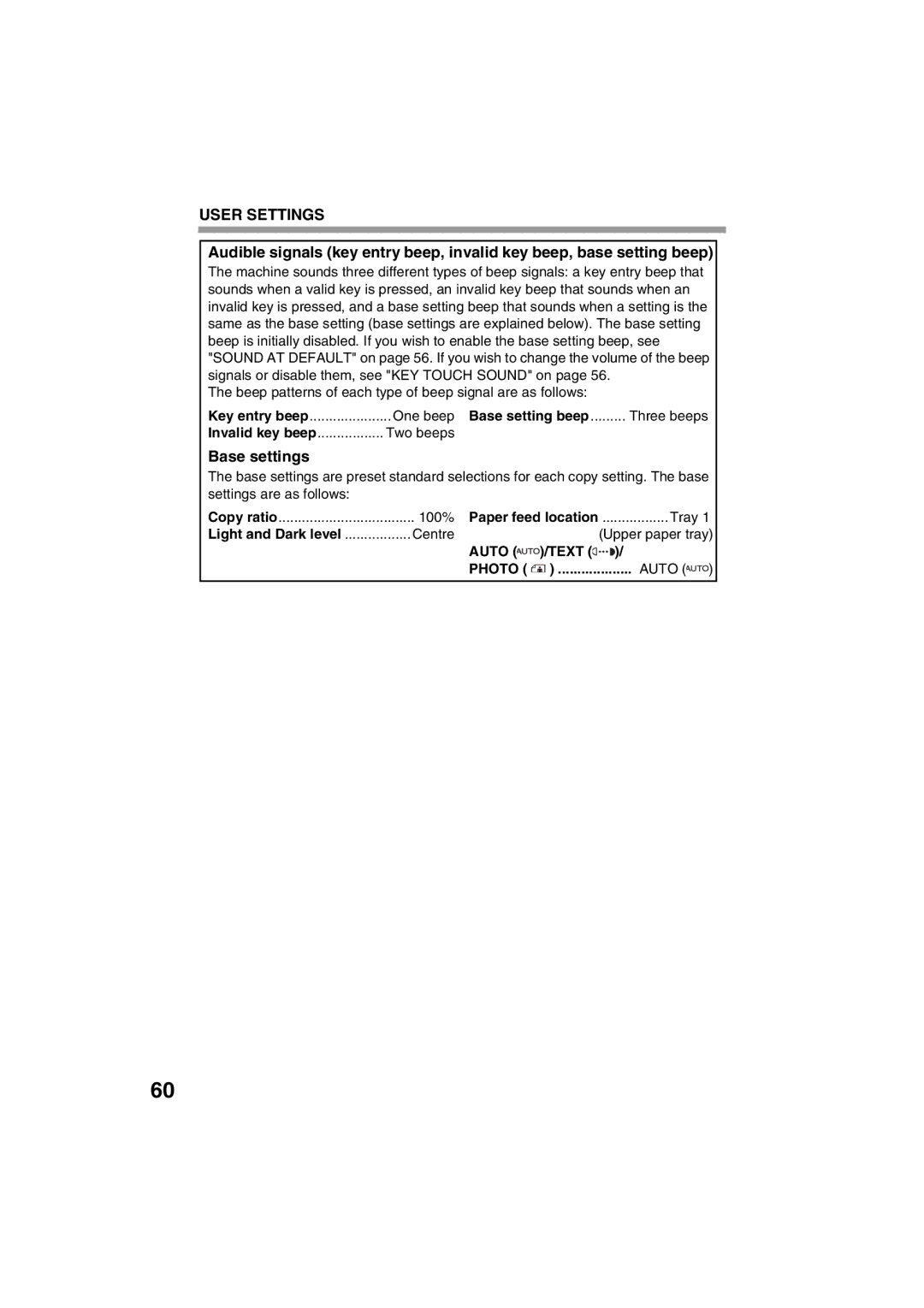 Sharp AR-M200 operation manual Base settings, Auto 