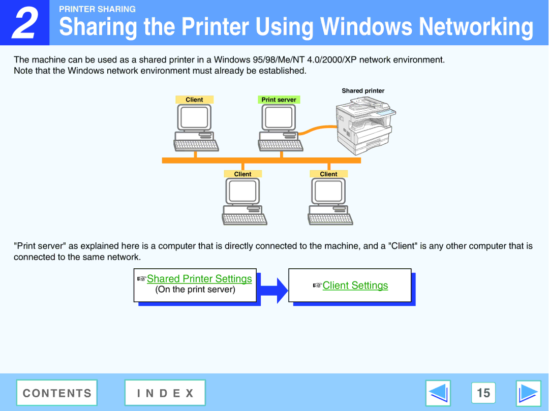 Sharp AR-M160, AR-M205 manual Sharing the Printer Using Windows Networking 