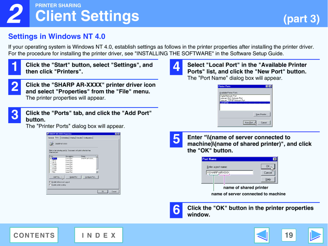 Sharp AR-M160, AR-M205 manual Settings in Windows NT 