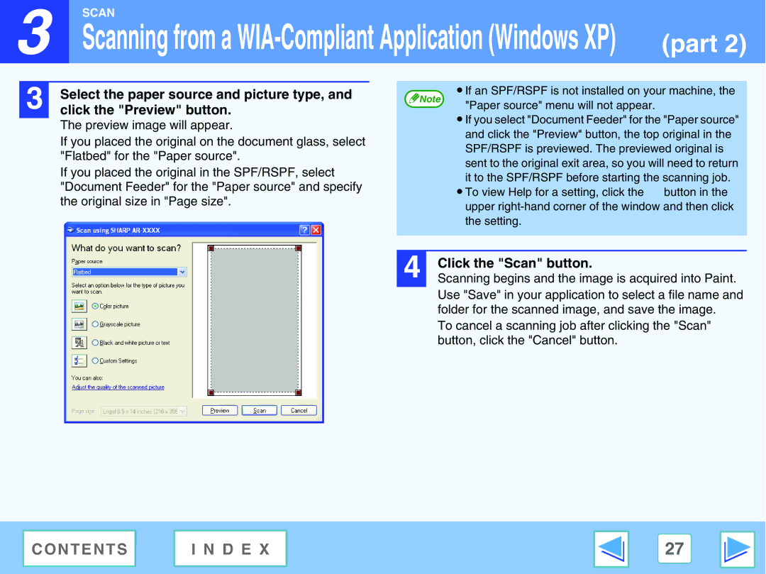 Sharp AR-M160, AR-M205 manual Click the Preview button, Click the Scan button 