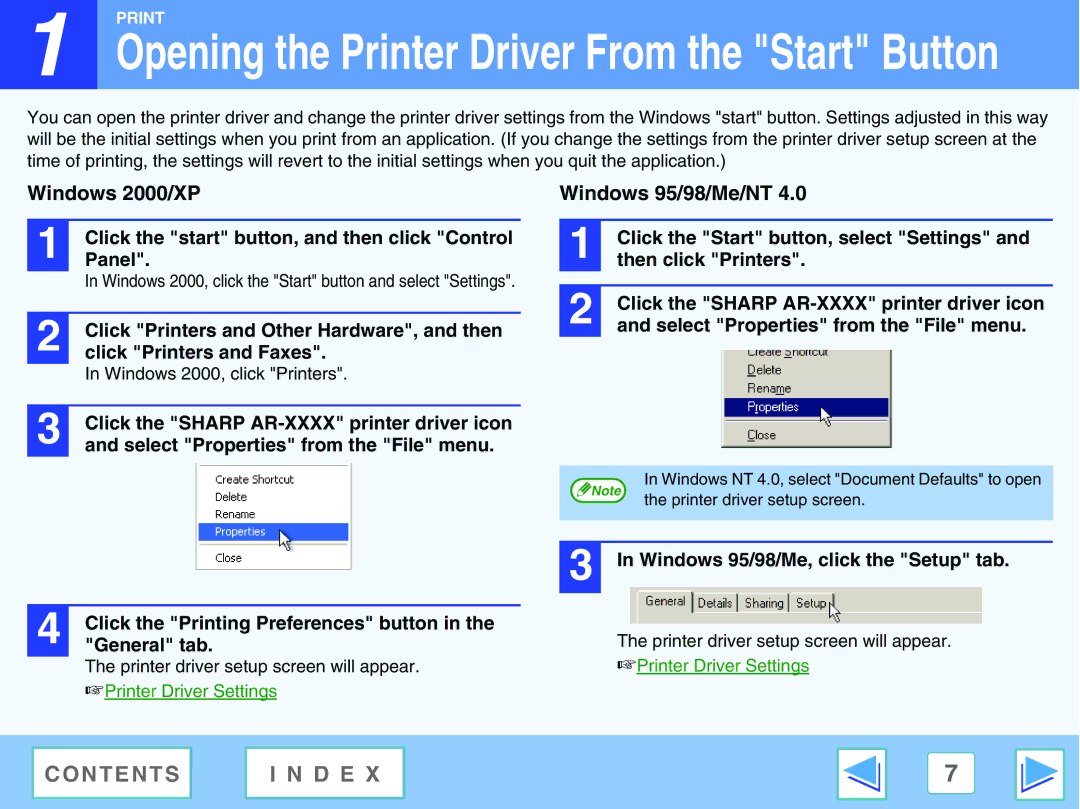 Sharp AR-M160, AR-M205 Panel, Click Printers and Other Hardware, and then, Click Printers and Faxes, Then click Printers 