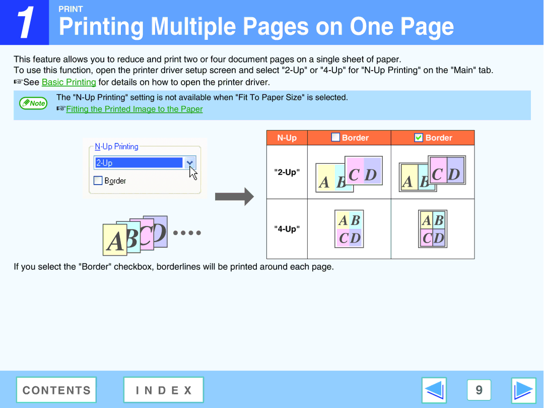 Sharp AR-M160, AR-M205 manual Printing Multiple Pages on One 