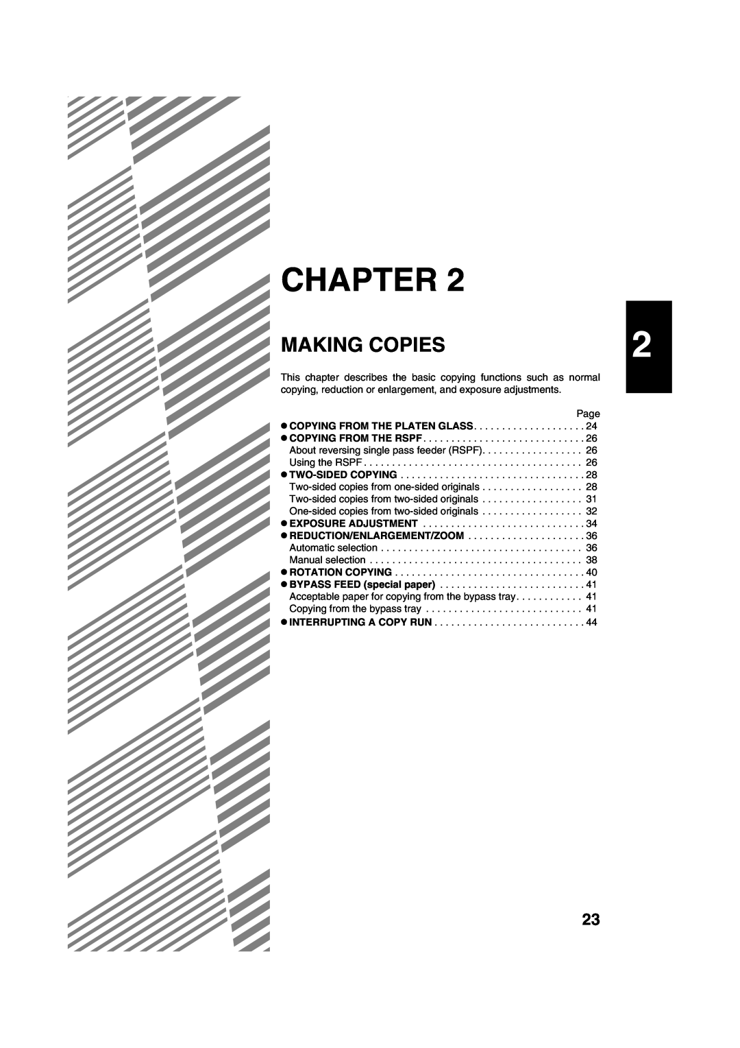 Sharp AR-M208 operation manual Making Copies, Chapter 